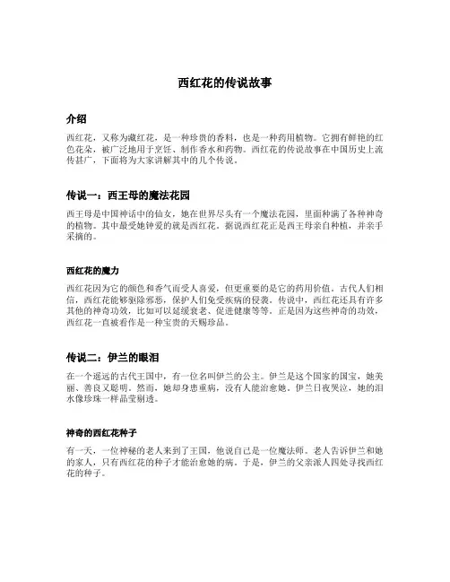 西红花的传说故事
