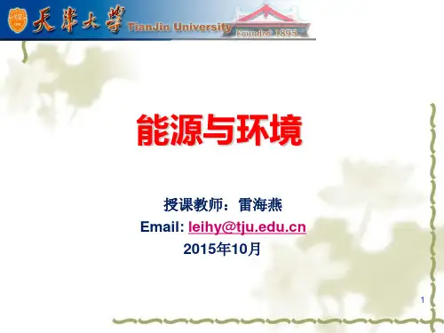 1  能源与环境 绪论