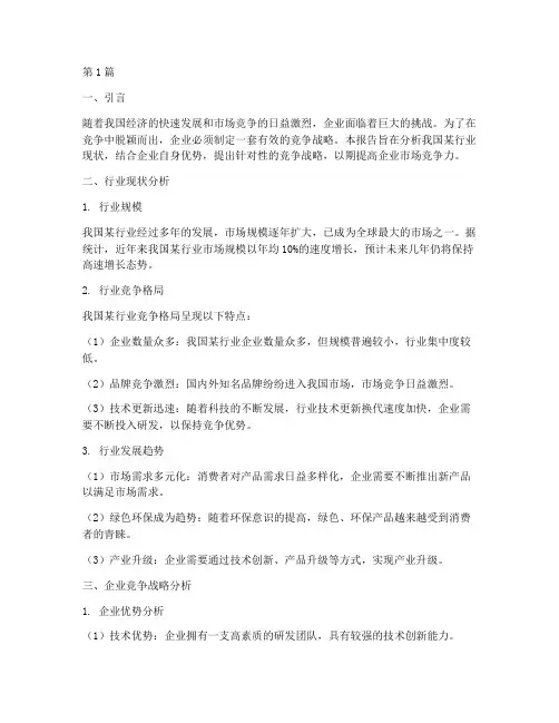 竞争战略报告(3篇)