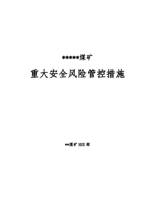 煤矿重大安全风险管控措施(2017年)