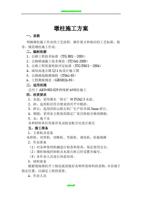 墩柱施工方案22488