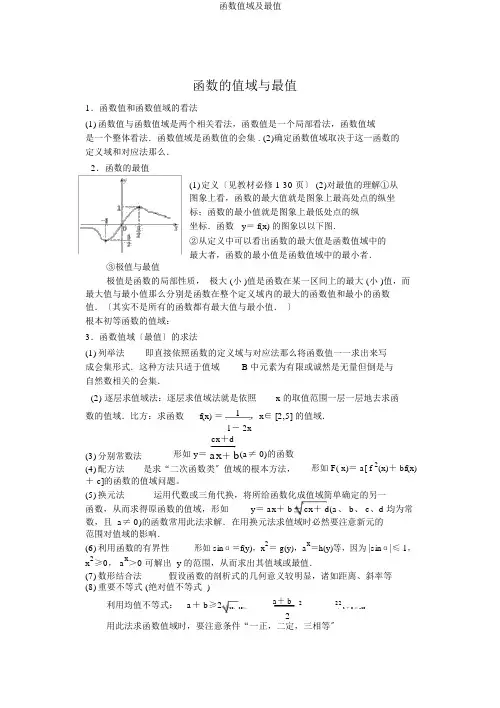 函数值域及最值