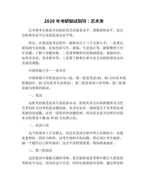 2020年考研复试指导：艺术类