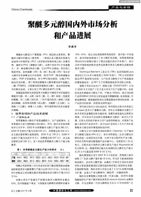 聚醚多元醇国内外市场分析和产品进展