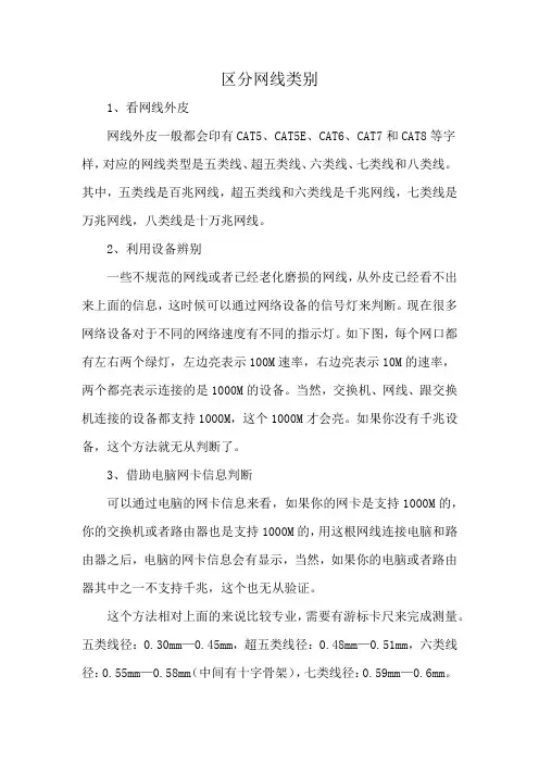 区分网线类别