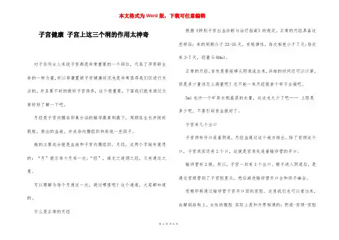 子宫健康 子宫上这三个洞的作用太神奇