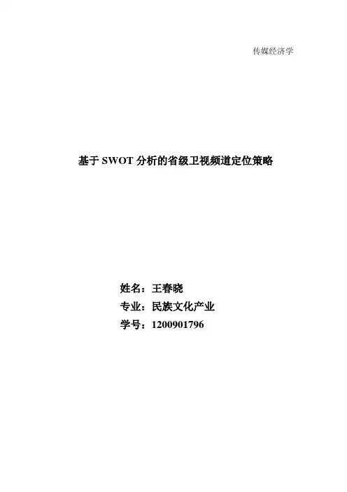 基于SWOT分析的省级传媒频道定位策略