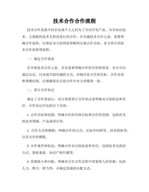 技术合作合作流程