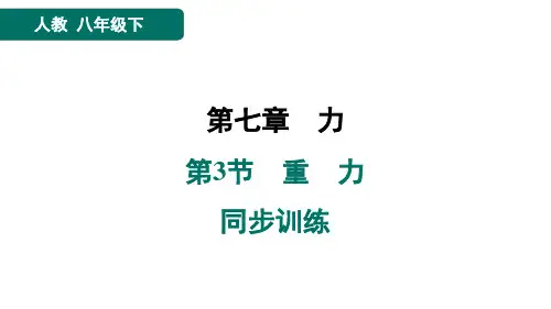 7.3 重力 同步训练   ---2023-2024学年人教版物理八年级下学期