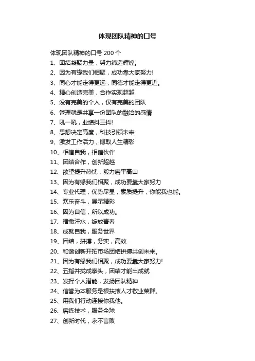体现团队精神的口号