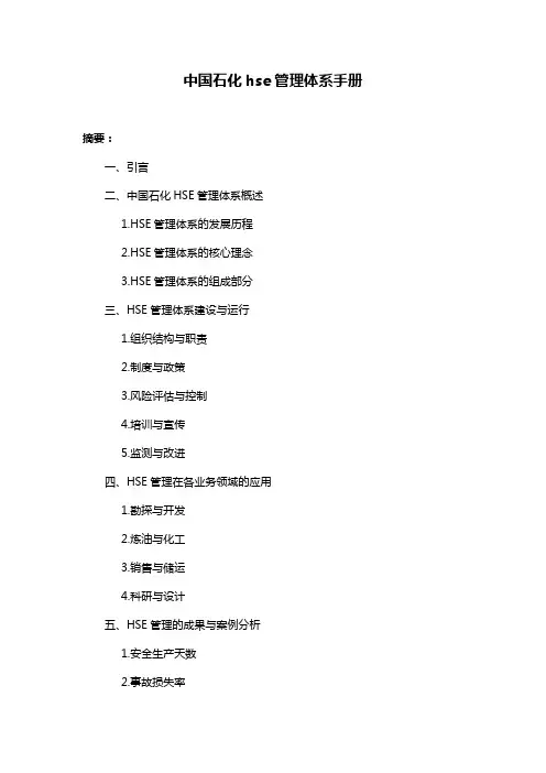 中国石化hse管理体系手册