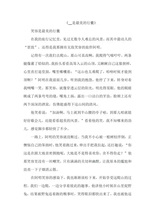 《__是最美的行囊》作文