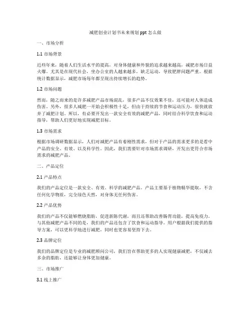 减肥创业计划书未来规划ppt怎么做