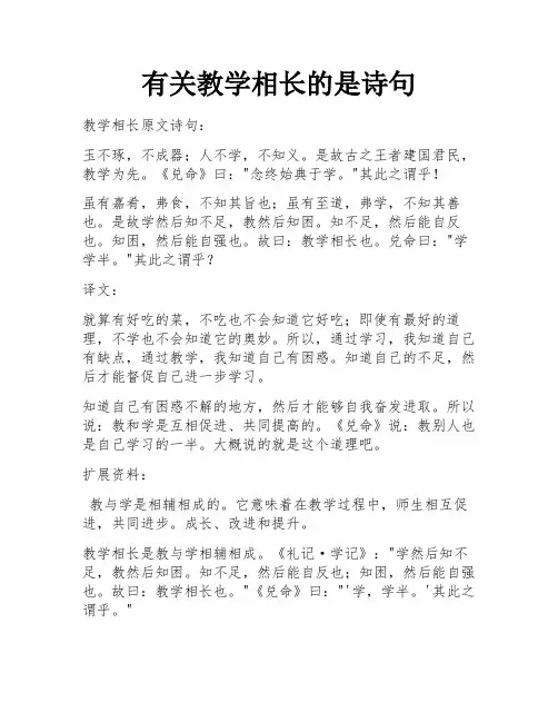 有关教学相长的是诗句