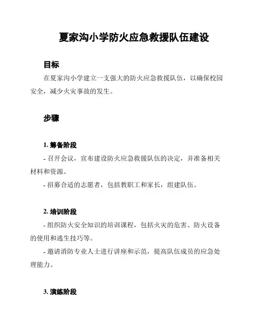 夏家沟小学防火应急救援队伍建设