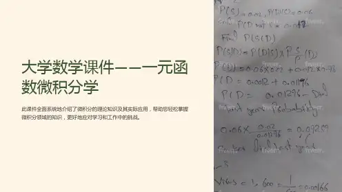 《大学数学课件一元函数微积分学》