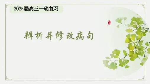 2024届高考语文复习——辨析与修改病句+课件