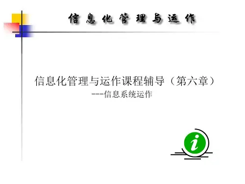 信息化管理与运做主讲卢芳亮课件