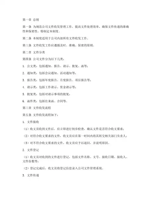 公司收发文管理制度及流程