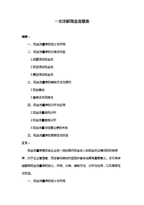 一文详解现金流量表