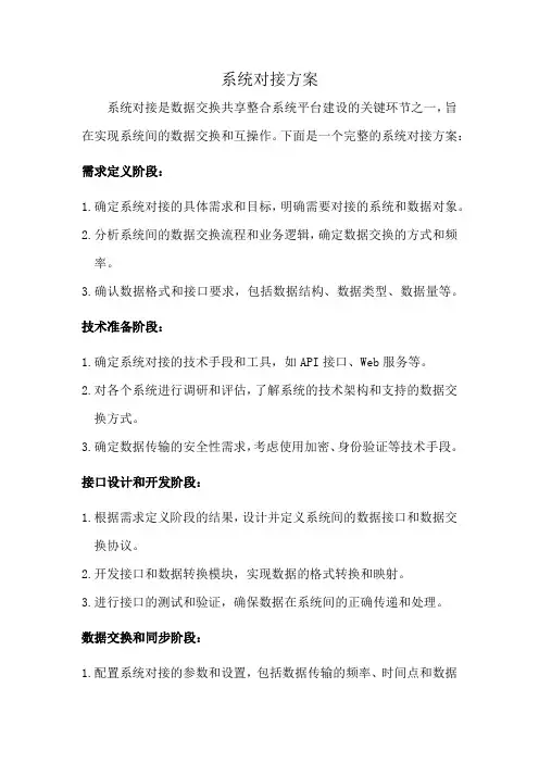 系统对接方案