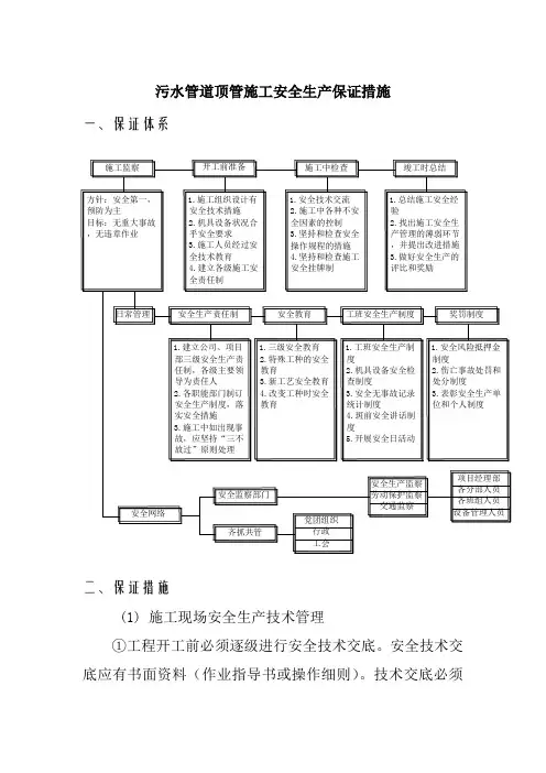 污水管道顶管施工安全生产保证措施