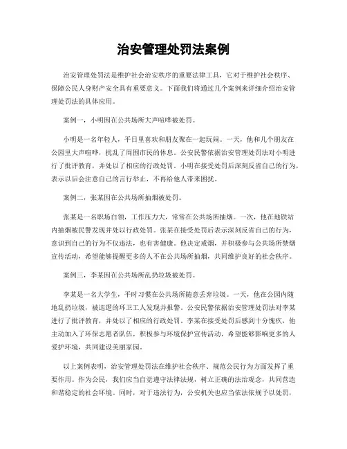 治安管理处罚法案例