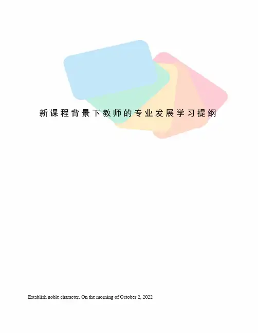 新课程背景下教师的专业发展学习提纲