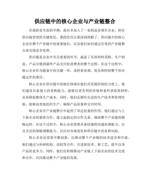 供应链中的核心企业与产业链整合