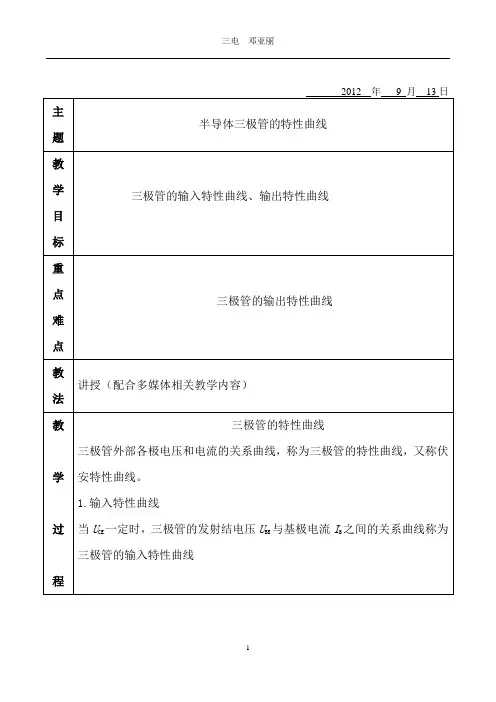 三极管的特性曲线