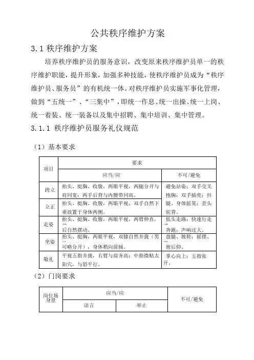 公共秩序维护方案