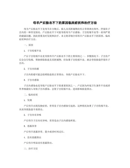 母羊产后胎衣不下的原因临床症状和治疗方法