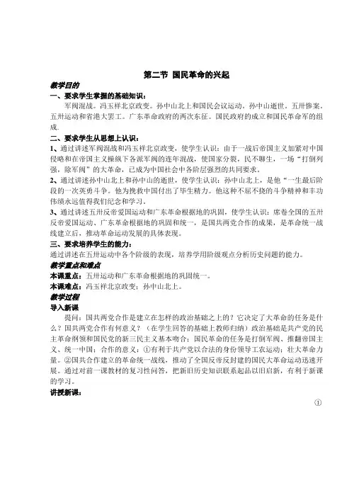 国民革命运动的兴起1