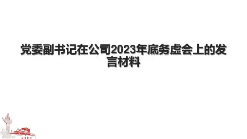党委副书记在公司2023年底务虚会上的发言材料