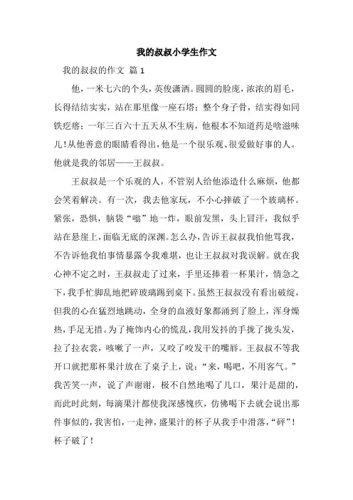我的叔叔小学生作文