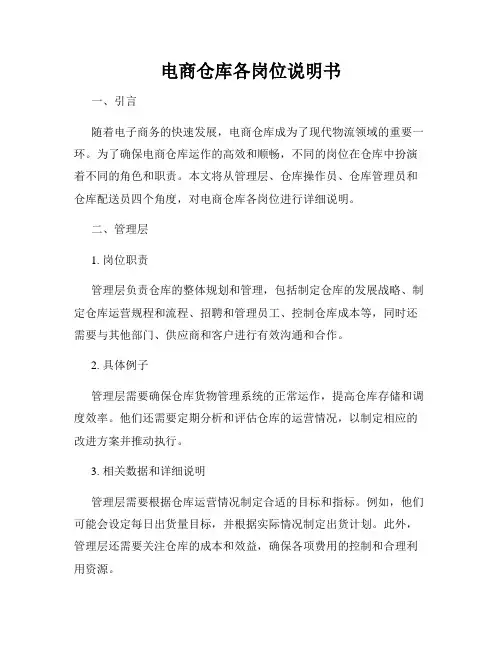 电商仓库各岗位说明书
