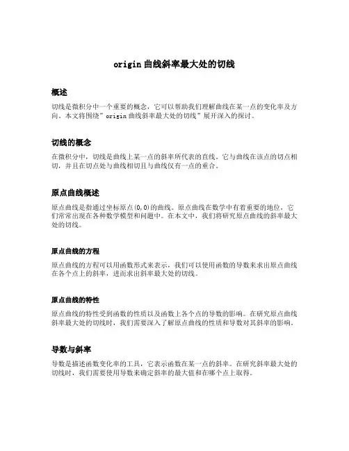 origin曲线斜率最大处的切线