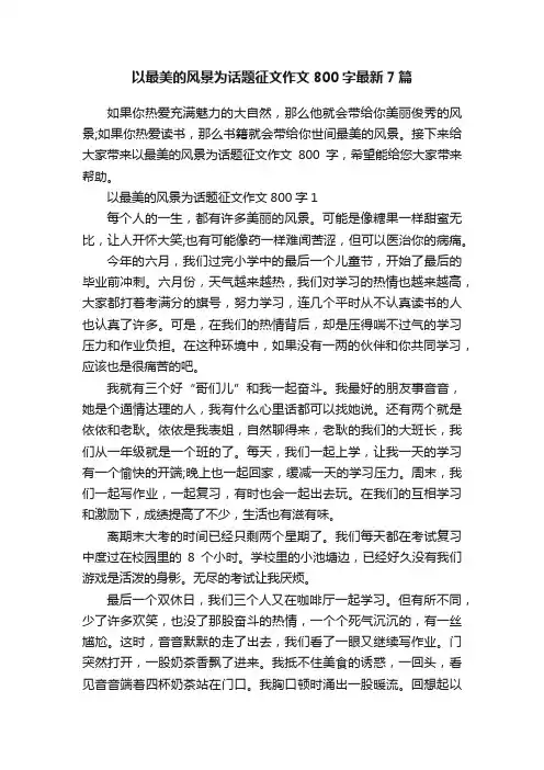 以最美的风景为话题征文作文800字最新7篇