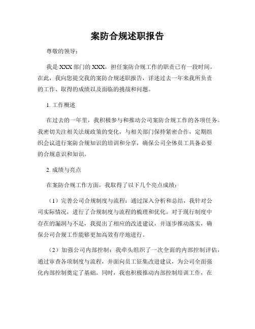 案防合规述职报告
