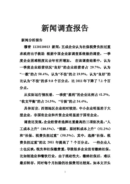 新闻调查报告