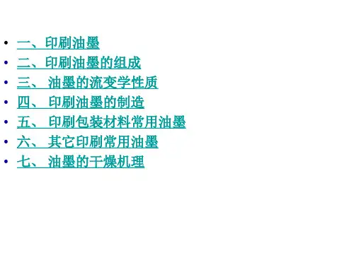 关于印刷油墨的报告