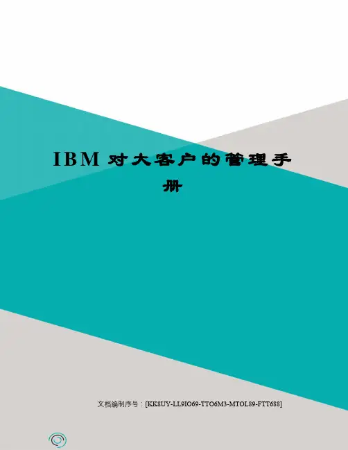 IBM对大客户的管理手册
