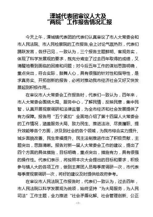 2012主席团审议报告