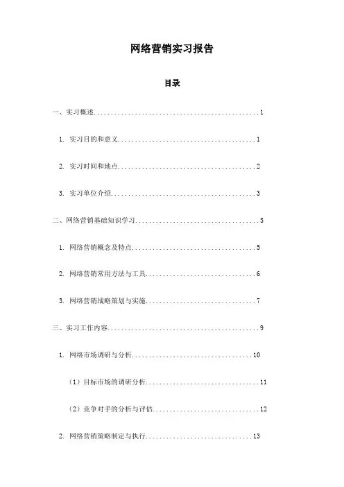 网络营销实习报告