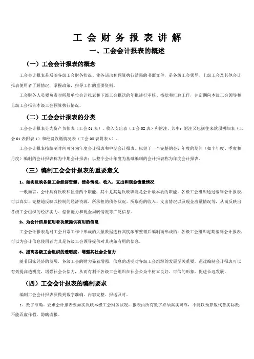 工会财务报表讲解 
