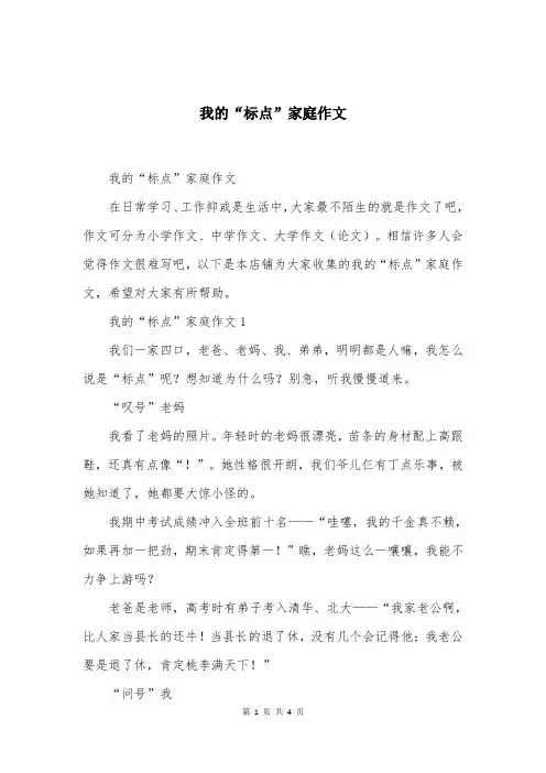 我的“标点”家庭作文