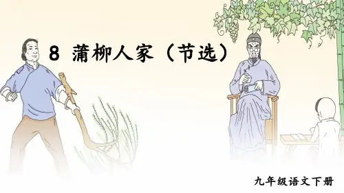 九年级语文部编版下册第8课《蒲柳人家(节选)》课件(28张PPT)