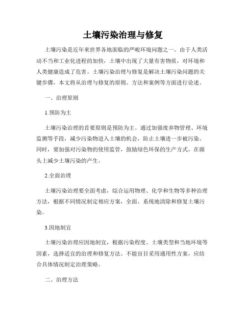 土壤污染治理与修复