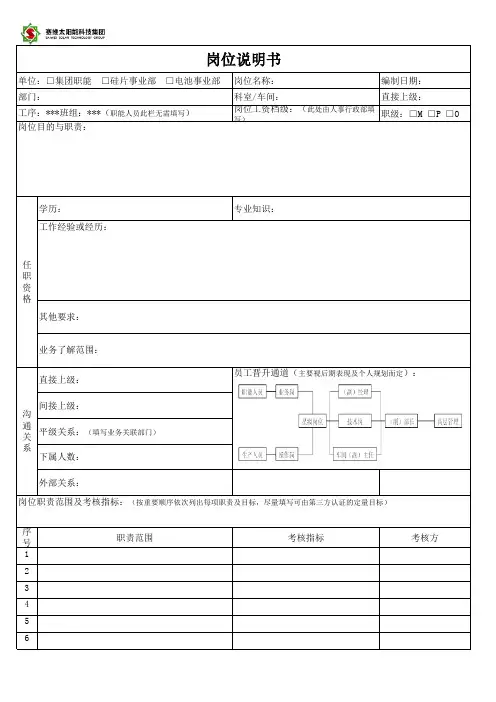 定岗定编定员附表全套(4项)