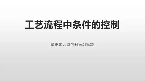 工艺流程中条件的控制